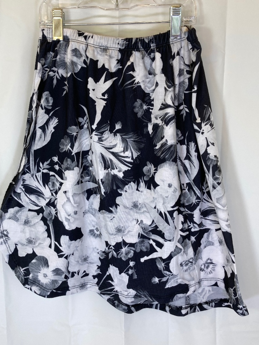 Tinkerbell Black & White Skirt Sz XS Disney Boutique Never Worn Elastic Waist